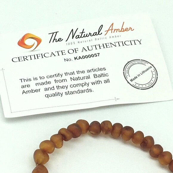 Natural Baltic Amber Bead Bracelet w/ Certificate of Authenticity Lithuania - Picture 4 of 5